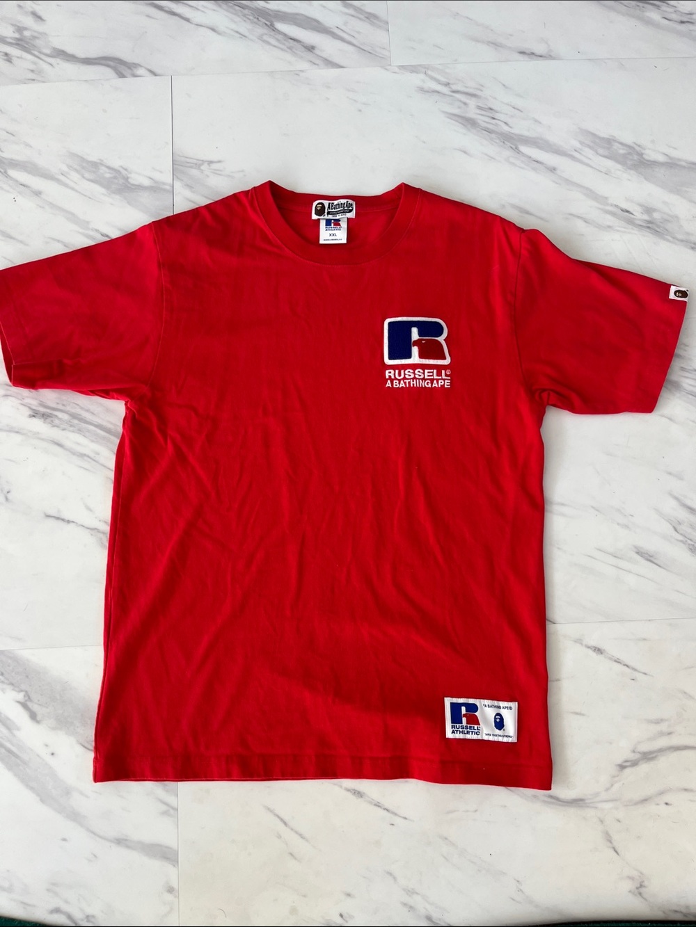 Russell x A Bathing Ape Red Logo Short Sleeve Tee